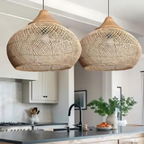 Kevara Rattan Ceiling Lamp for bedroom ambient glow - OpalDwell