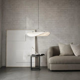 Fabric pendant lamp texture detail side view