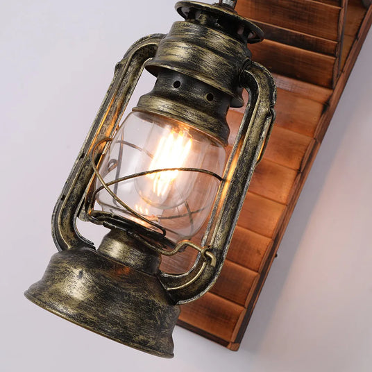 Pine Wood and Metal Wall Lamp for Living Room Lighting | OroDwell
