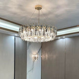 Crystal Chandelier Neutral Light Shade Option