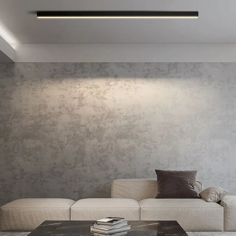 Noirline Black Linear Ceiling Light flush mount installation - OpalDwell