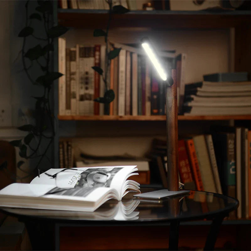 Space-saving desk lamp for workspaces