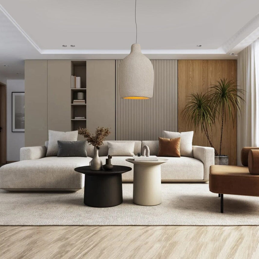 Wabi-Inspired Japandi Pendant Light Lighting Fixture Close-Up | OroDwell