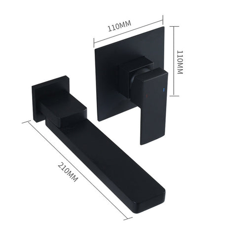 Wall mounted bathroom faucet installed in a bathroom setting