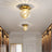 Gold-smoked glass ceiling lamp for hallway decor