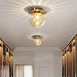 Gold-smoked glass ceiling lamp for hallway decor