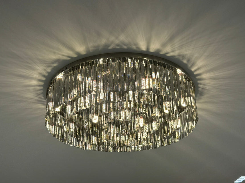 Tavian Chandelier - Iron and K9 Crystal Construction Detail