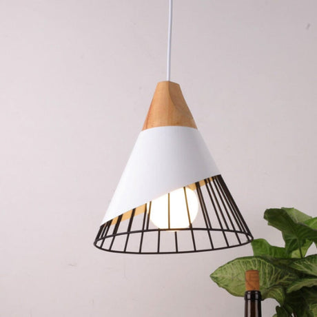 Pendant Light with Painted Iron Construction