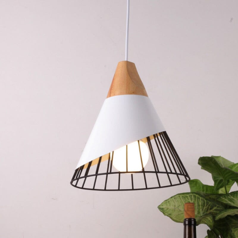 Pendant Light with Painted Iron Construction