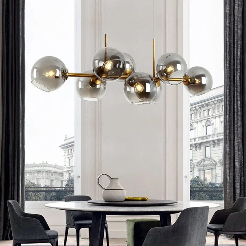Glass Chandelier Metal Construction Contemporary Design