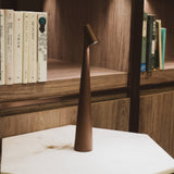 aluminum-body cordless table lamp - close-up touch control detail