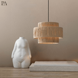 Solara woven pendant lamp natural rattan close-up