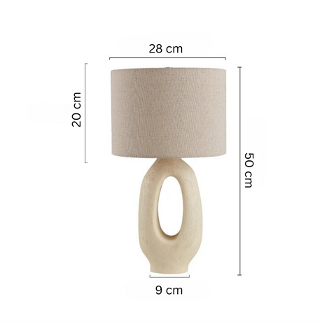 Iron table lamp with contemporary silhouette