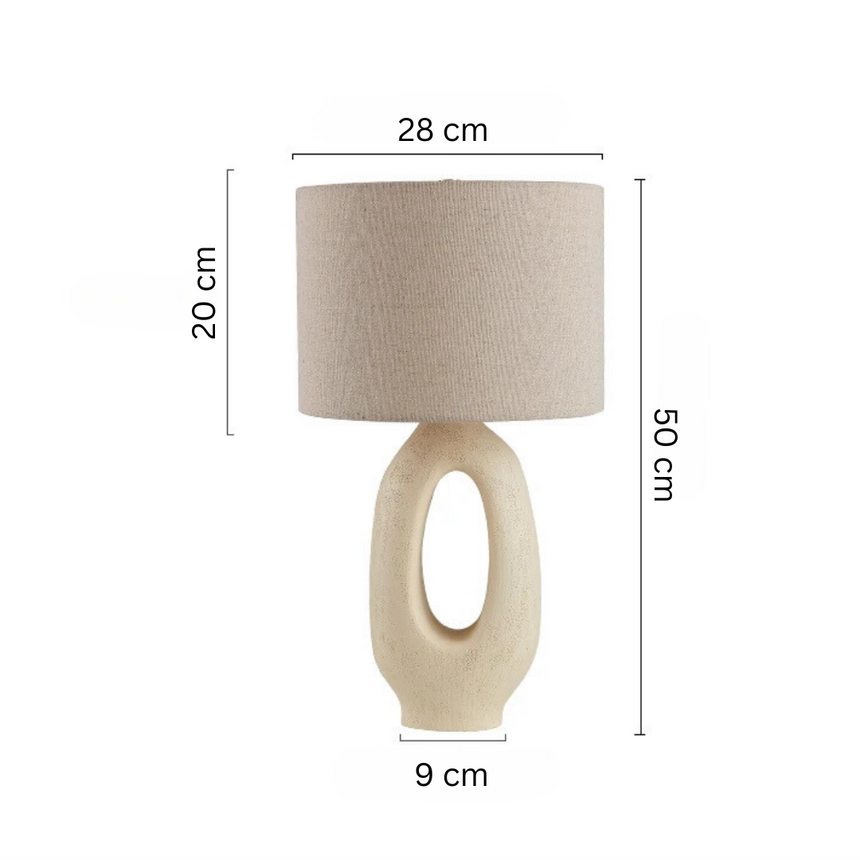 Iron table lamp with contemporary silhouette
