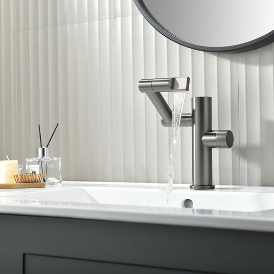 Smart bathroom faucet for small bathroom spaces