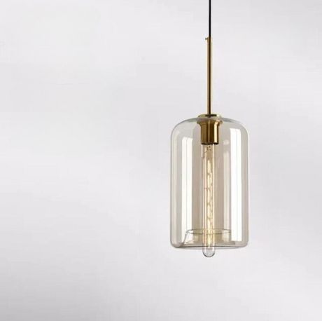 Minimalist Pendant Lamp Installed Above Dining Table