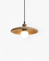 LumaNova Japandi Pendant Light slim wood shade - OpalDwell