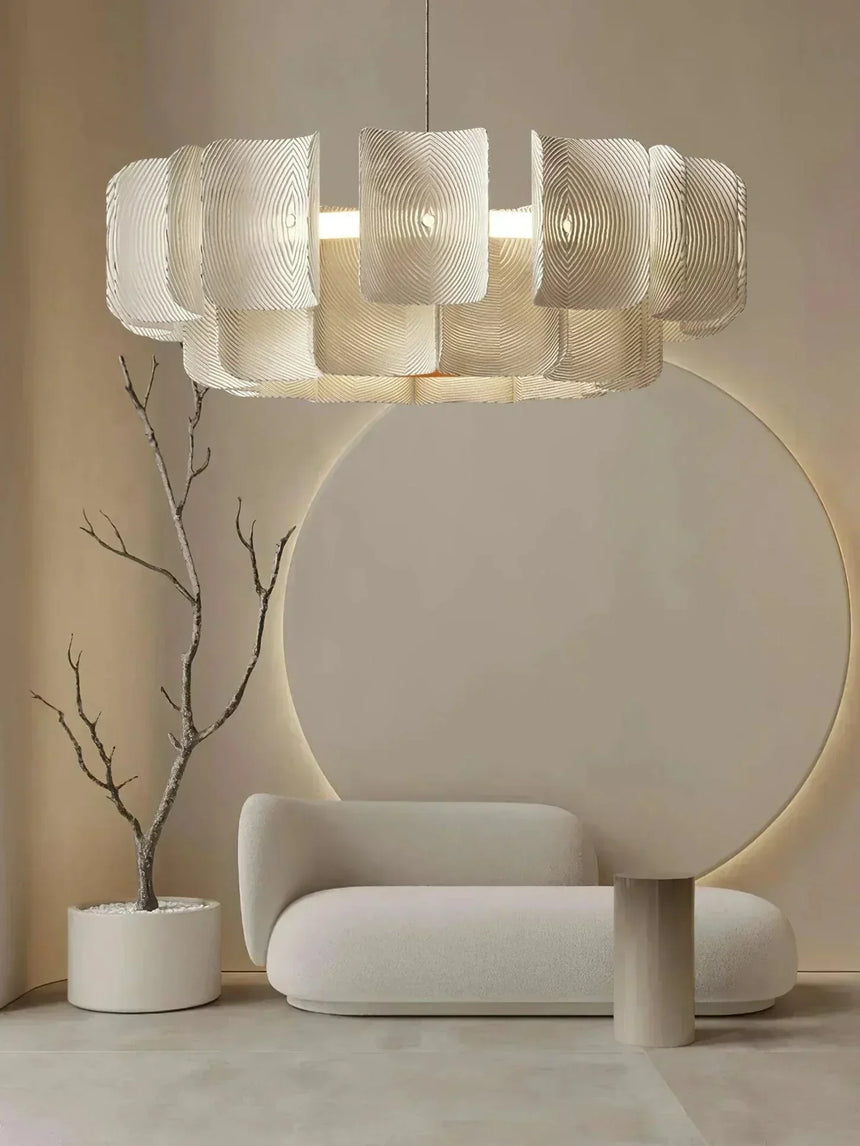 Rattan Chandelier for Open Living Areas