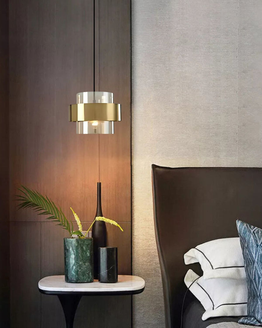 Solara Gold Glass Pendant Light warm inviting glow - OpalDwell