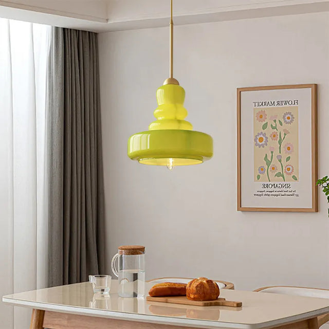Gourd Pendant Light - Glass and Brass Bauhaus Design | OroDwell