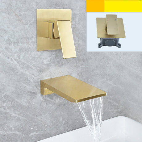 Wall-mounted waterfall bathroom faucet with easy installation design