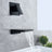 Wall-mounted waterfall bathroom faucet with matte black finish