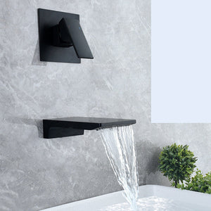 Matte Black Waterfall Bathroom Faucet Wall-Mounted Sink Decor
