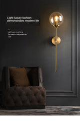 Wall lamp mounted above a kitchen counter