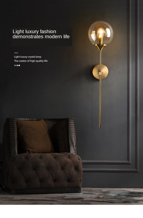 Wall lamp mounted above a kitchen counter