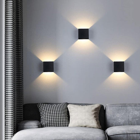 Steel wall lamp adjustable beam tilt close-up