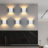 Steel wall lamp warm white glow scene