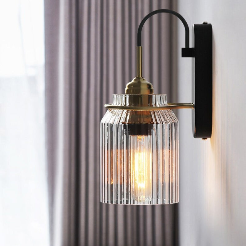 Glass Wall Sconce LED Dimmable for Bedroom