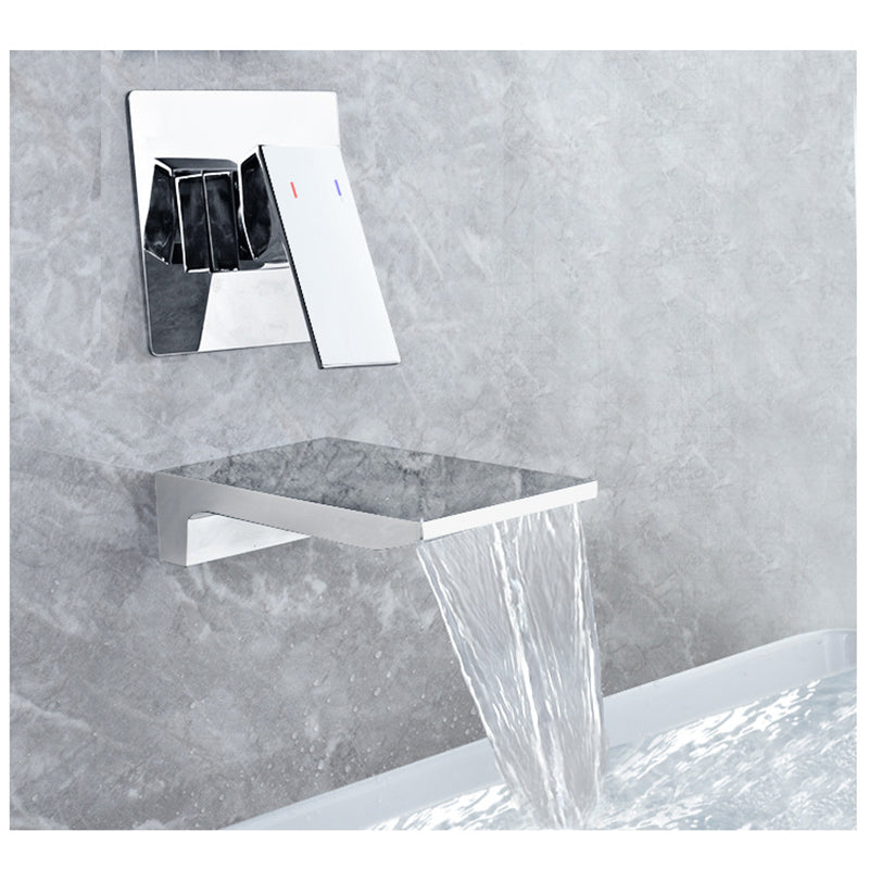 Wall-mounted waterfall bathroom faucet for small bathroom spaces