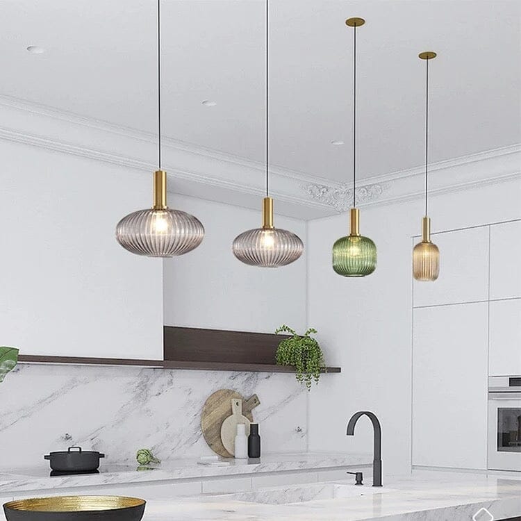 Aveline Pendant Light with Jewel-Tone Glass Colors