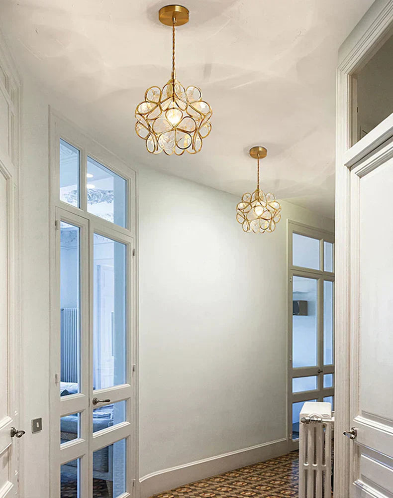 Floral Glass Pendant Light Soft Ambient Glow
