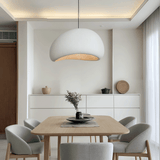 resin chandelier warm glow at night