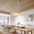 Rowan fabric pendant light additional angle view