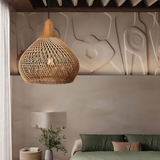 Kevara Rattan Ceiling Lamp E27 socket detail - OpalDwell