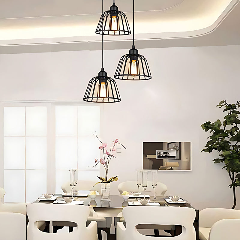 Industrial iron pendant lamp for living room decor