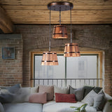 Wooden bucket pendant lamp for bars and cafes