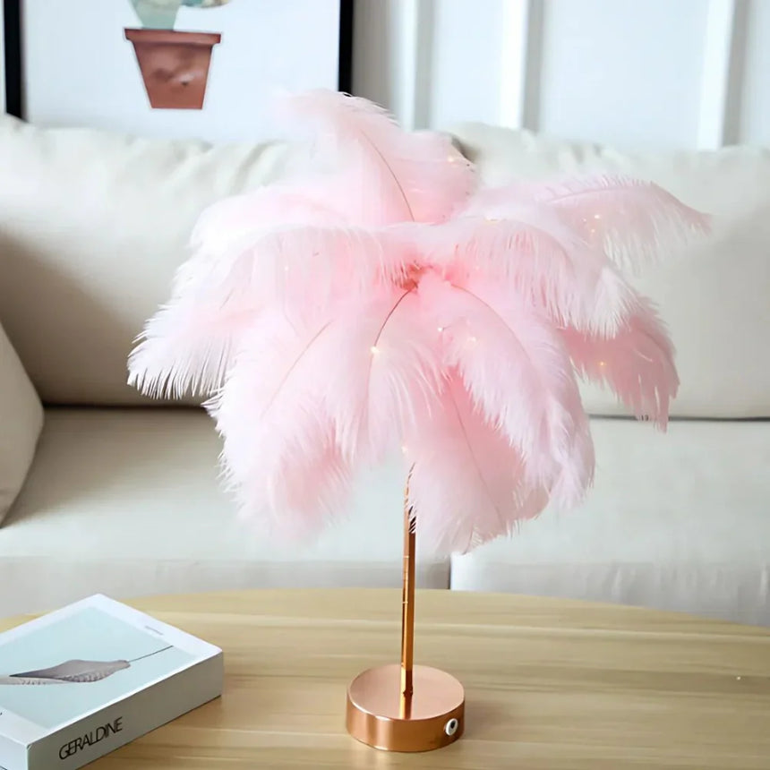 Featherluxe glow lamp feather texture detail