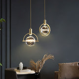 LED crystal hanging lamp with warm ambient glow