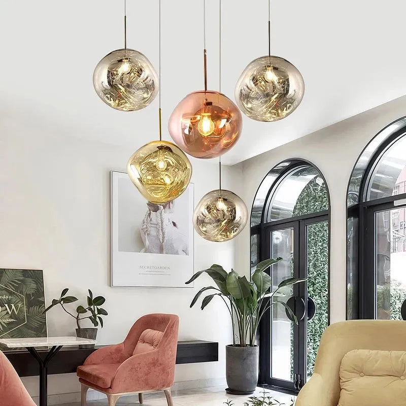 Organic Glass Pendant Light Sculptural Design