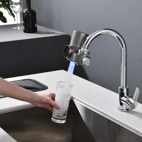 Led faucet water filter - UV purification display
