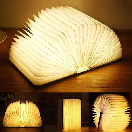 Open Book LED Lamp Warm Glow Detail