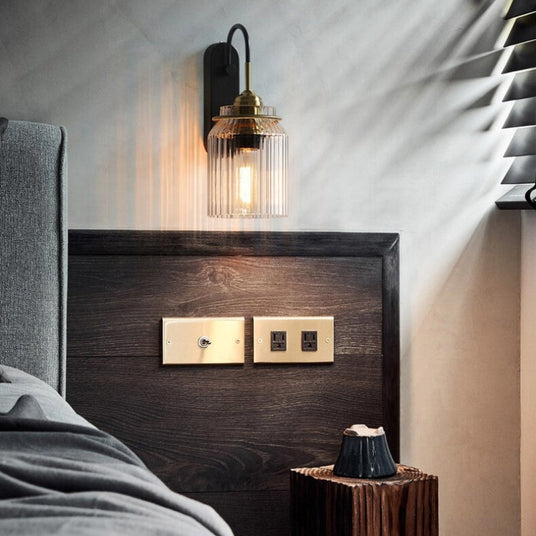 Ribbed Glass Wall Sconce Ambient Lighting