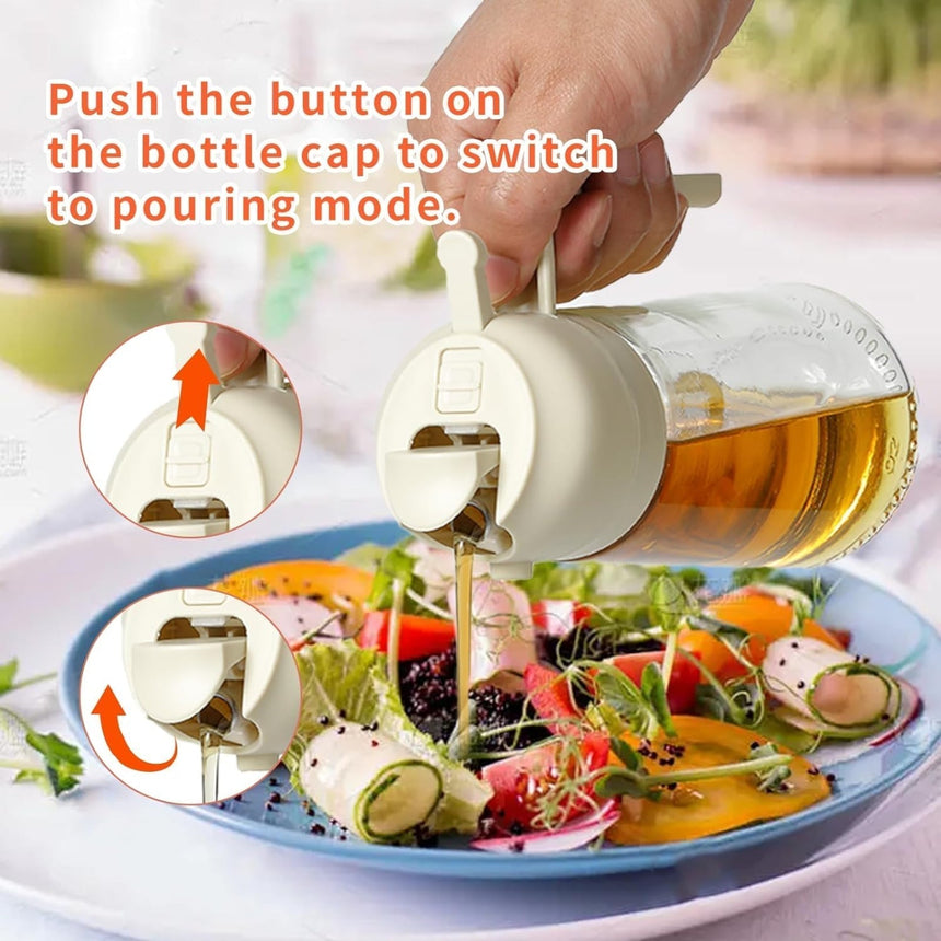 Glass Oil Dispenser Bottle With Non-Slip Handle - OpalDwell