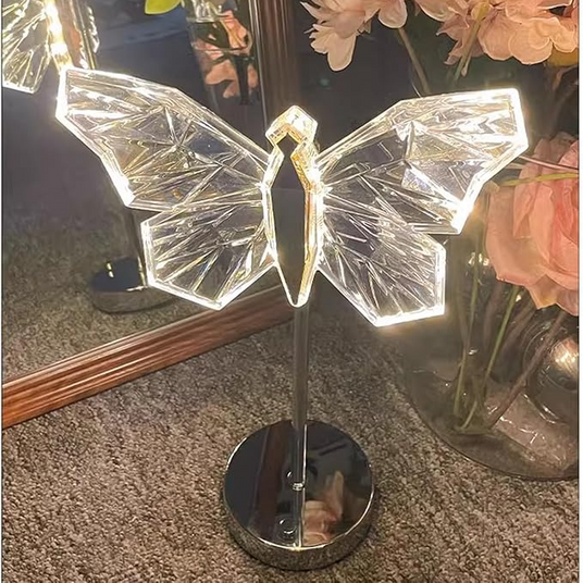 Crystal Butterfly Lamp for Bedroom Accent