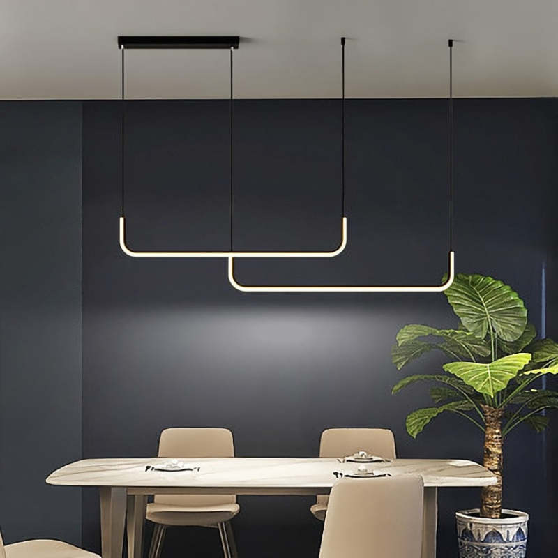 Metal pendant light close-up detail