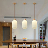 Wood Pendant Light Close-Up of Natural Finish